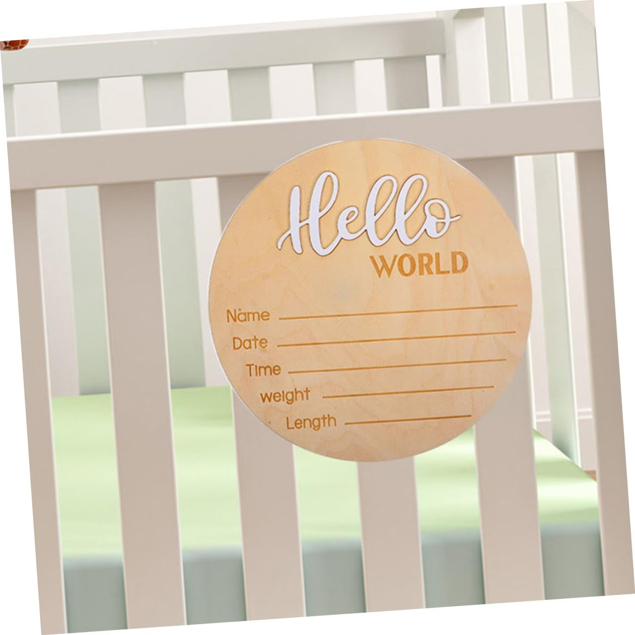 2 Pcs Wooden Birth Announcement Signs Newborn Name Board for Hospital Photography Prop Sturdy Arrival Plaque with Chic Design image number 1