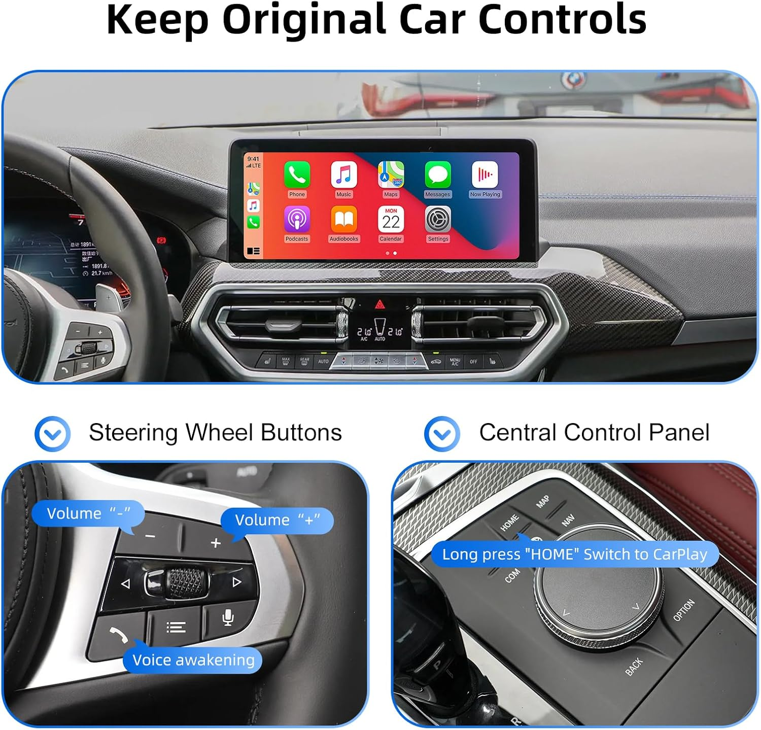 ANYFAR Decoder Adapter Fits 2017-2018 BMW X1 X2 X3 X4 X5 X6 MINI & 1-5 Series with EVO/MGU System, Supports Wireless Carplay Android Auto/Mirror Link/Camera/Usb Drive/Navigation Etc image number 2