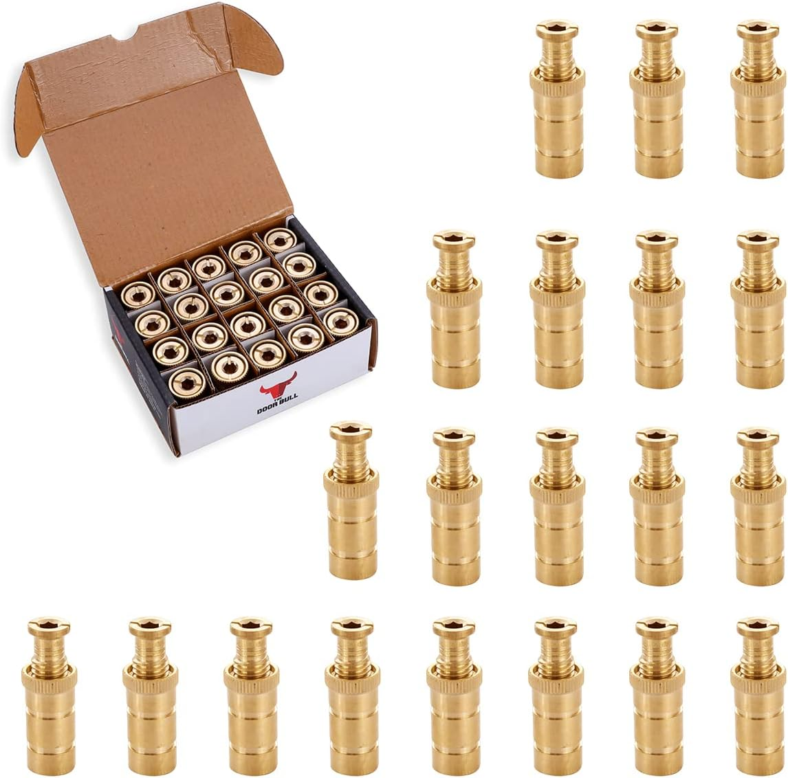 Pool Cover Anchors for Concrete and Pavers Deck, Universal Size Fits 3/4" Hole, Best for Pool Safety Cover Installation, Durable Brass Metal Pool Anchor with Head Screw Bolts (20 Pack) image number 6