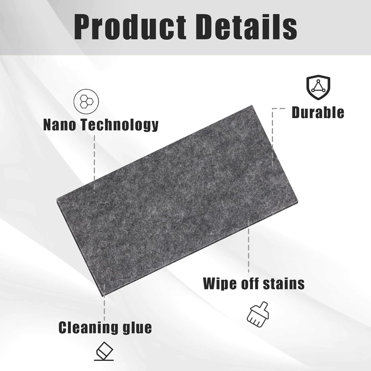 10Pcs Nano Cloth,20X10Cm Gray Automotive Scratch Remover Multifunction Cleaning Cloth for Erase Car Scratch Cloth for Repair of Minor Scratches Surface Polishing image number 5
