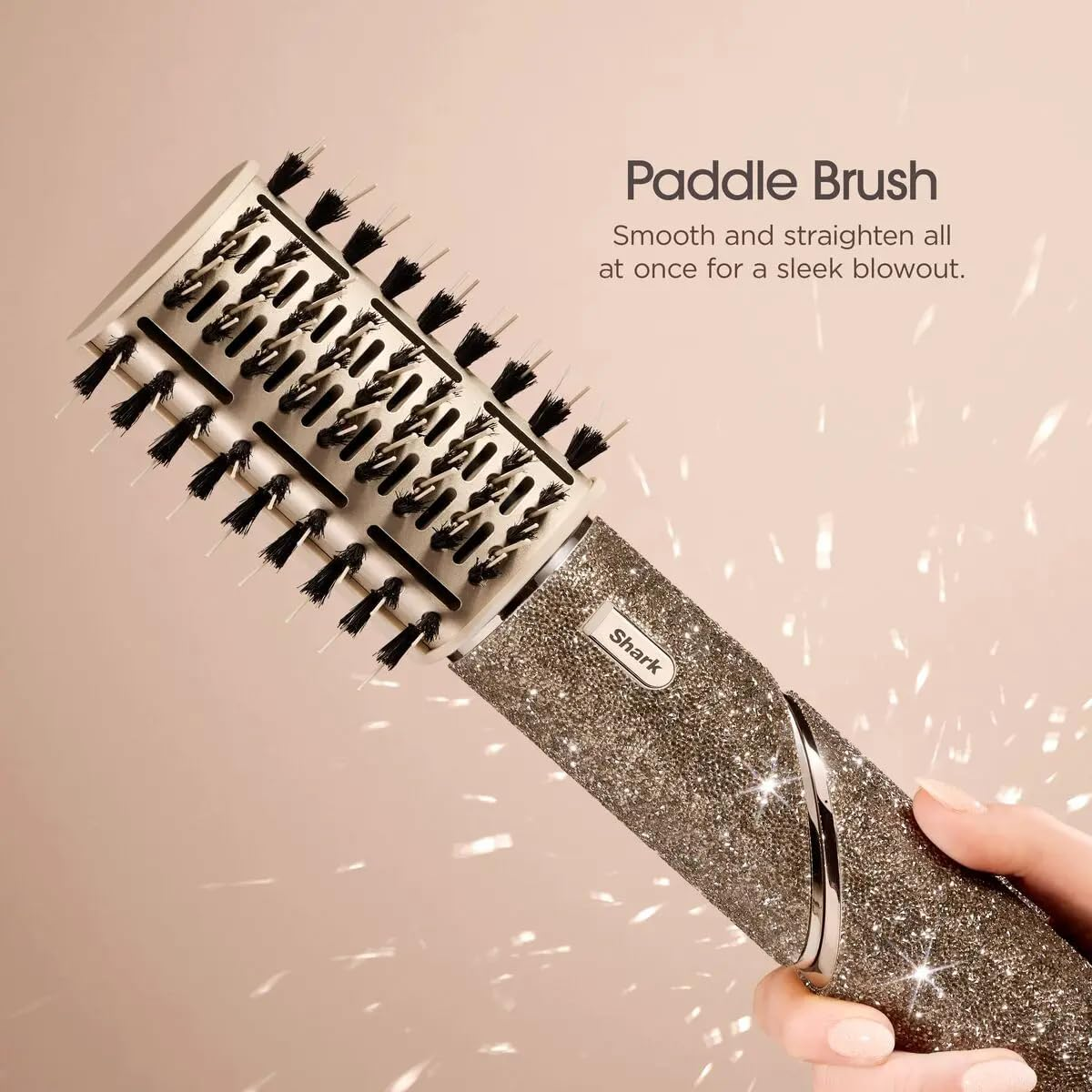 Shark Flexstyle Sparkle Limited Edition Gold Diamond 5-In-1 Hair Styler and Dryer with Curling Attachment, Paddle Brush, Oval Brush, Concentrator, Diffuser, Storage Box, No Heat Damage HD446JSEU