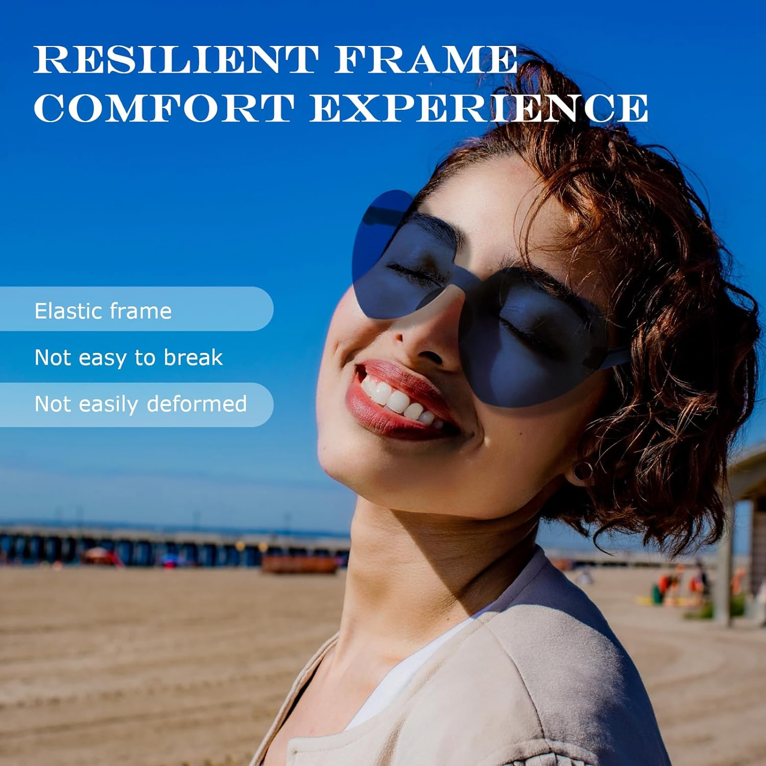 Lenamos 12 Pairs Rimless Sunglasses - Colorful Heart Frameless Sunglasses Bulk for Party Favors Women Men Decoration image number 2