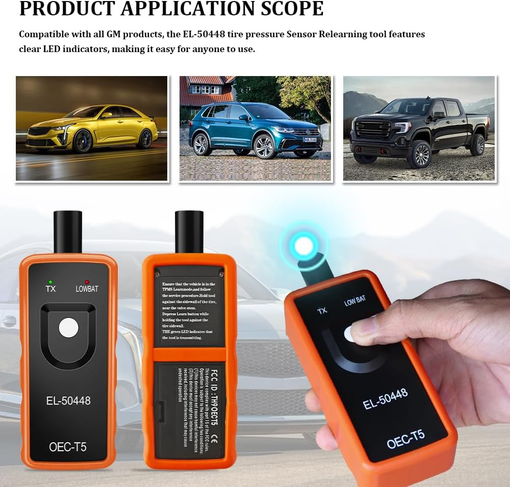 HQRNYP TPMS Relearn Tool for GM, Tire Sensor TPMS Reset Tool, Tire Pressure Monitor Sensor Activation Reset Tool EL-50448 OEC T5, Compatible with Buick Chevy Cadillac image number 2