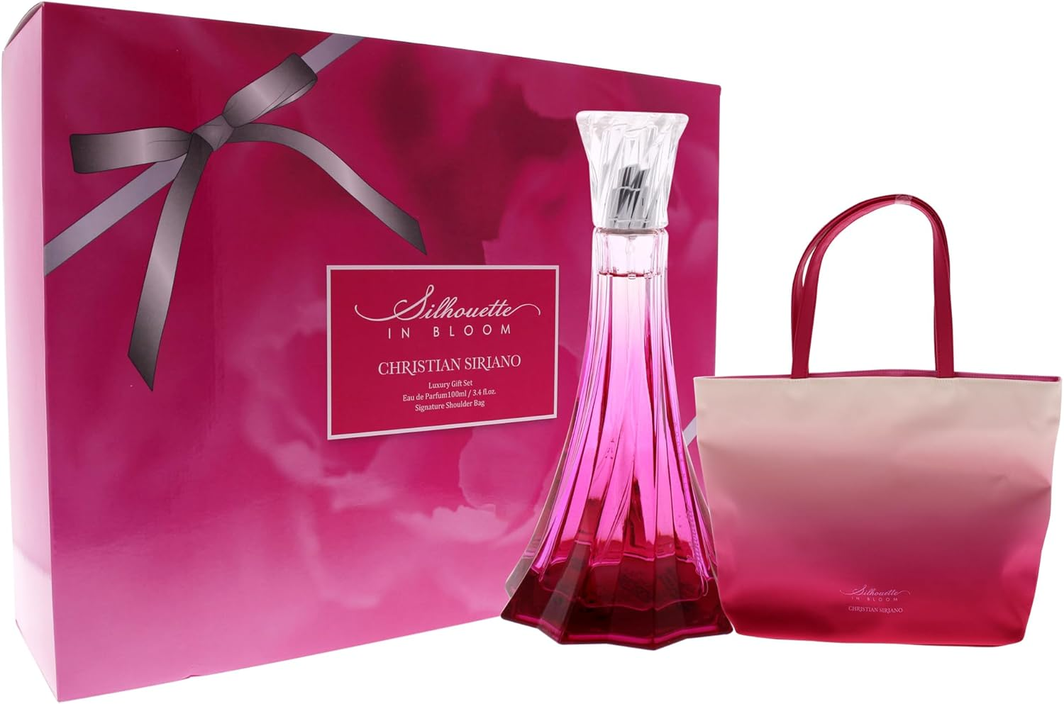 Silhouette in Bloom by Christian Siriano for Women - 2 Pc Gift Set 3.4Oz EDP Spray, Pink Tote Bag