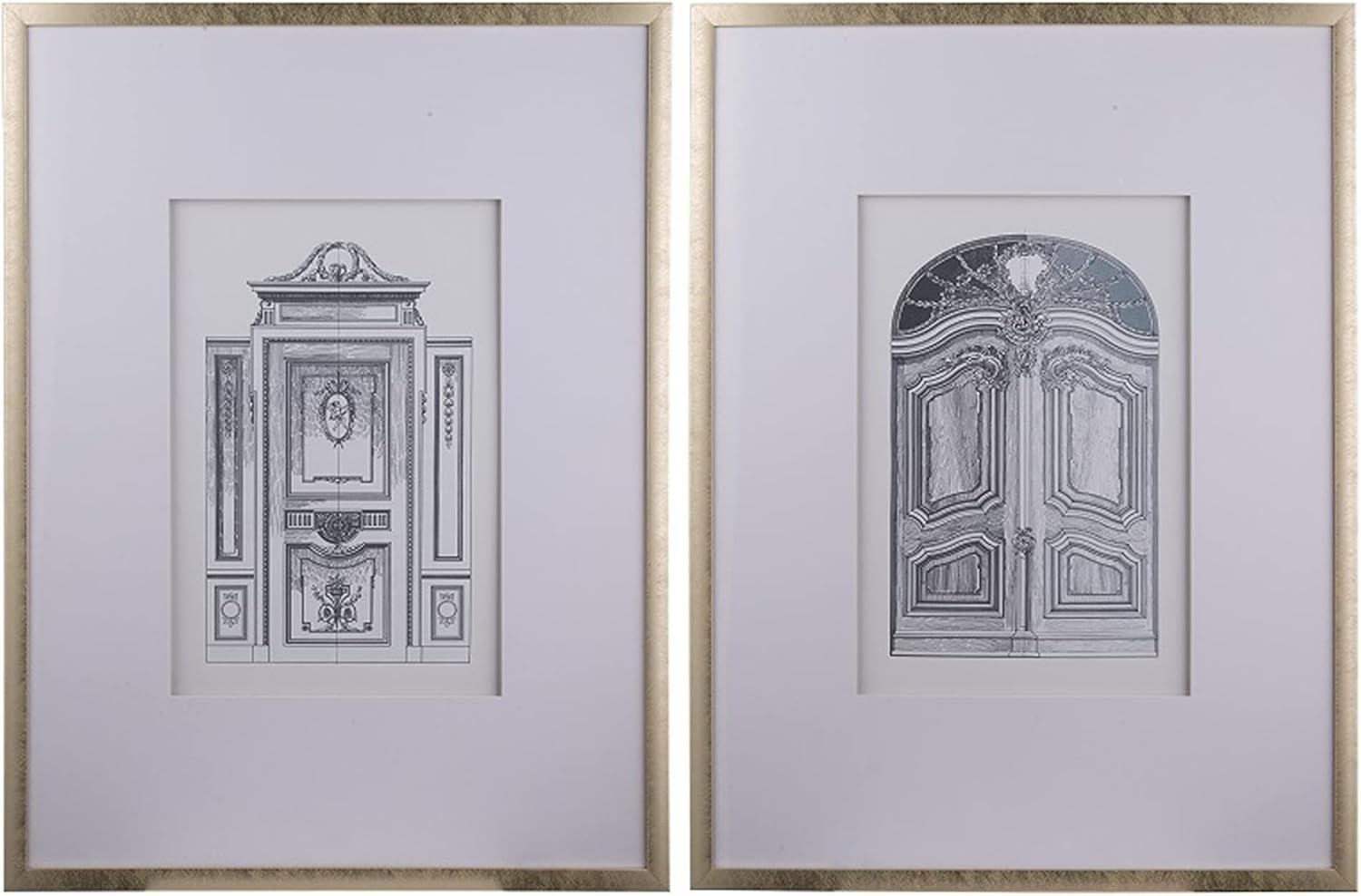 Dasch Design Ornate Doors Fake Pencil Wall Art Set of 2