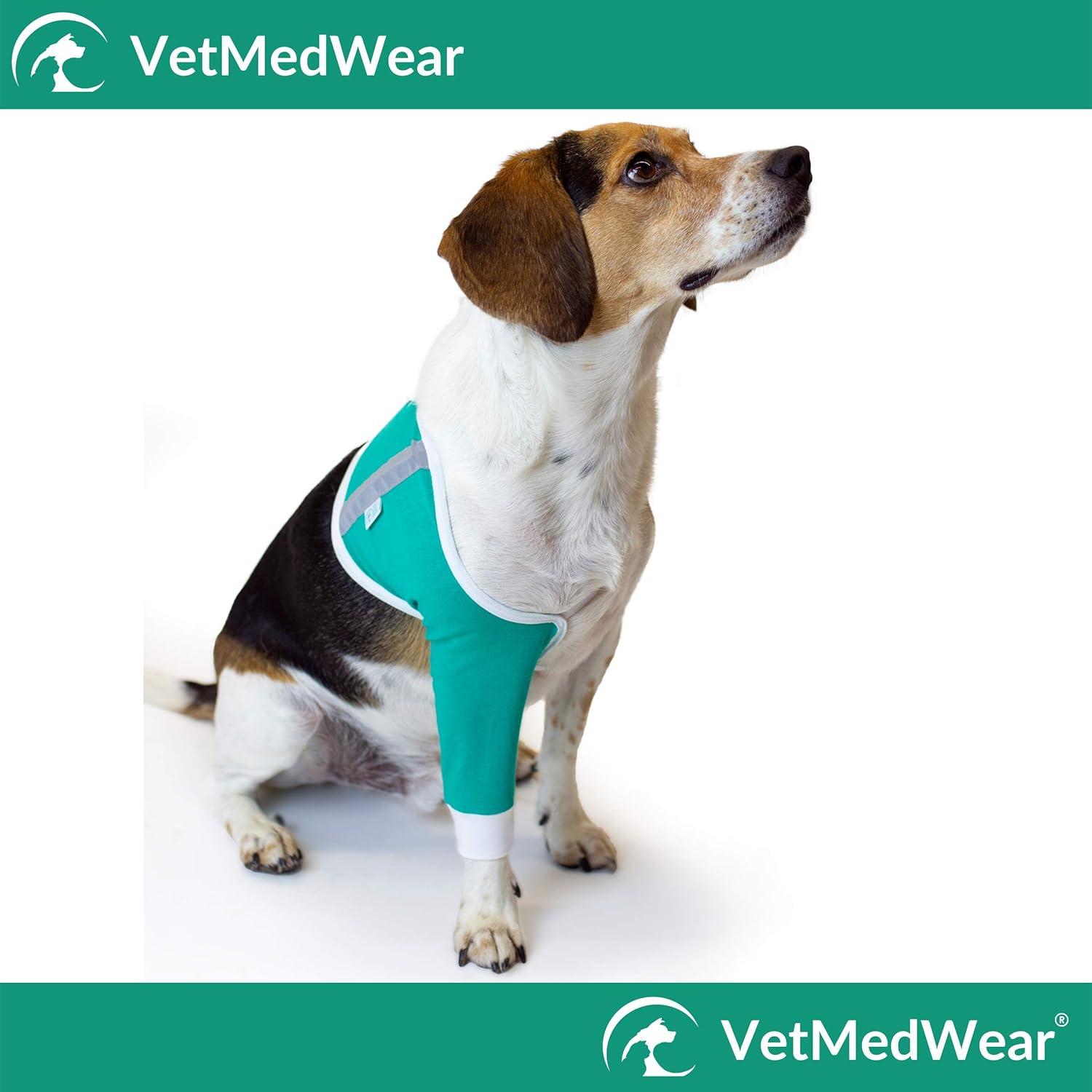 Shoulder Protective Sleeve for Dogs - E-Collar Alternative - after Surgery Wear - for Hot Spots, Wounds, Bandages, and Other Skin Conditions (XS - Short Sleeve, Teal Green)