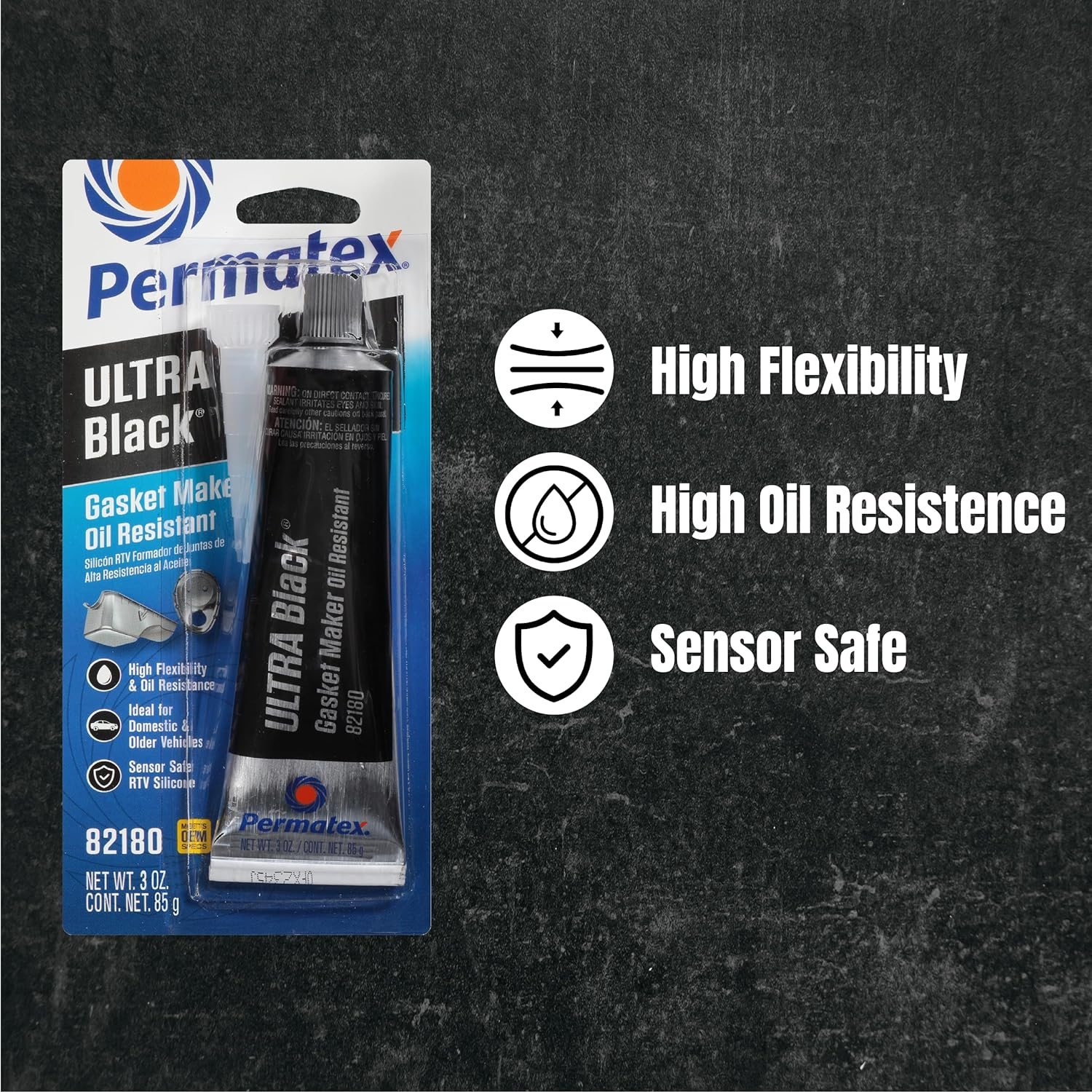 Permatex Ultra Black Maximum Oil Resistance Silicone Gasket Maker 85 G image number 3