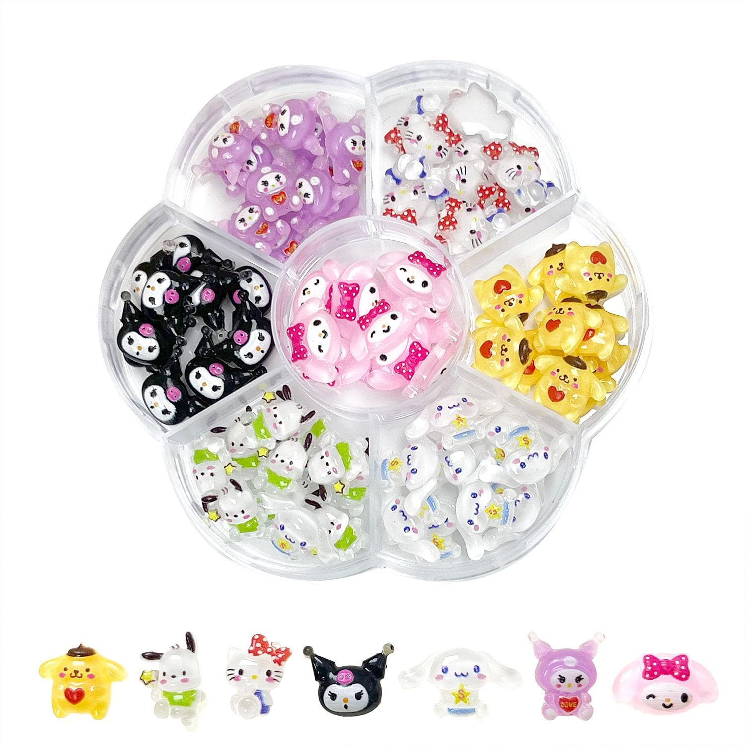 WIAONE Akutoer 70PCS Kawaii Nail Art Charms 3D Cute Cat Resin Jelly Gummy Sweet Candy Slime Making Ornament Nail Decoration Accessories for DIY image number 2