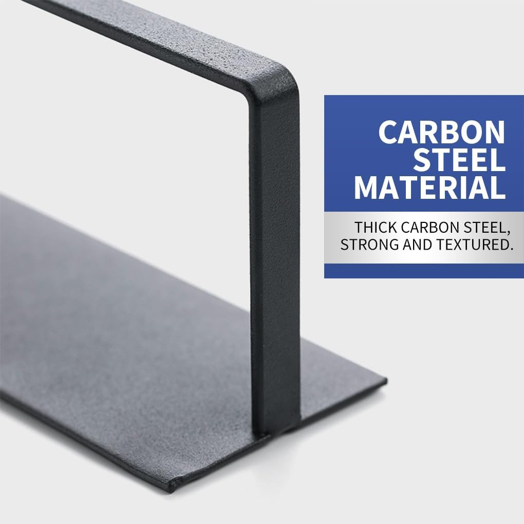 Vivva Self-Adhesive Paper Towel Holder - under Cabinet and Wall-Mounted Kitchen Rack, Carbon Steel for Bathroom (Black) - Black image number 4