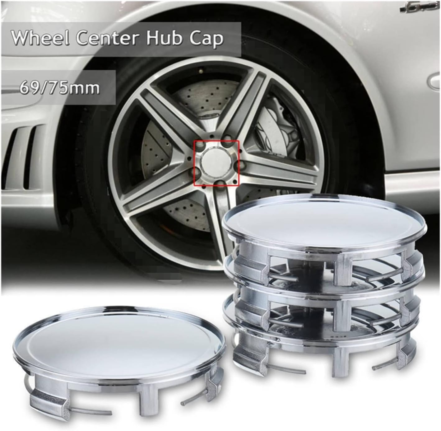 Yjin Store 4Pcs/Set 75Mm Black Car Auto Wheel Center Hub Cover Cap Compatible with Benz W204 W203 W212 W211 W213 W210 W164 W124 C207 C218 A207 W176 image number 5