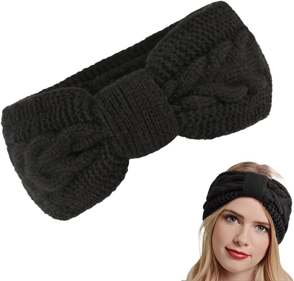 WUSJCOF Women'S Winter Headband, Lined Fleece Headband, Elastic Knitted Headband, Women'S Headband, Knitted Headwrap, Pack of 1 image number 1