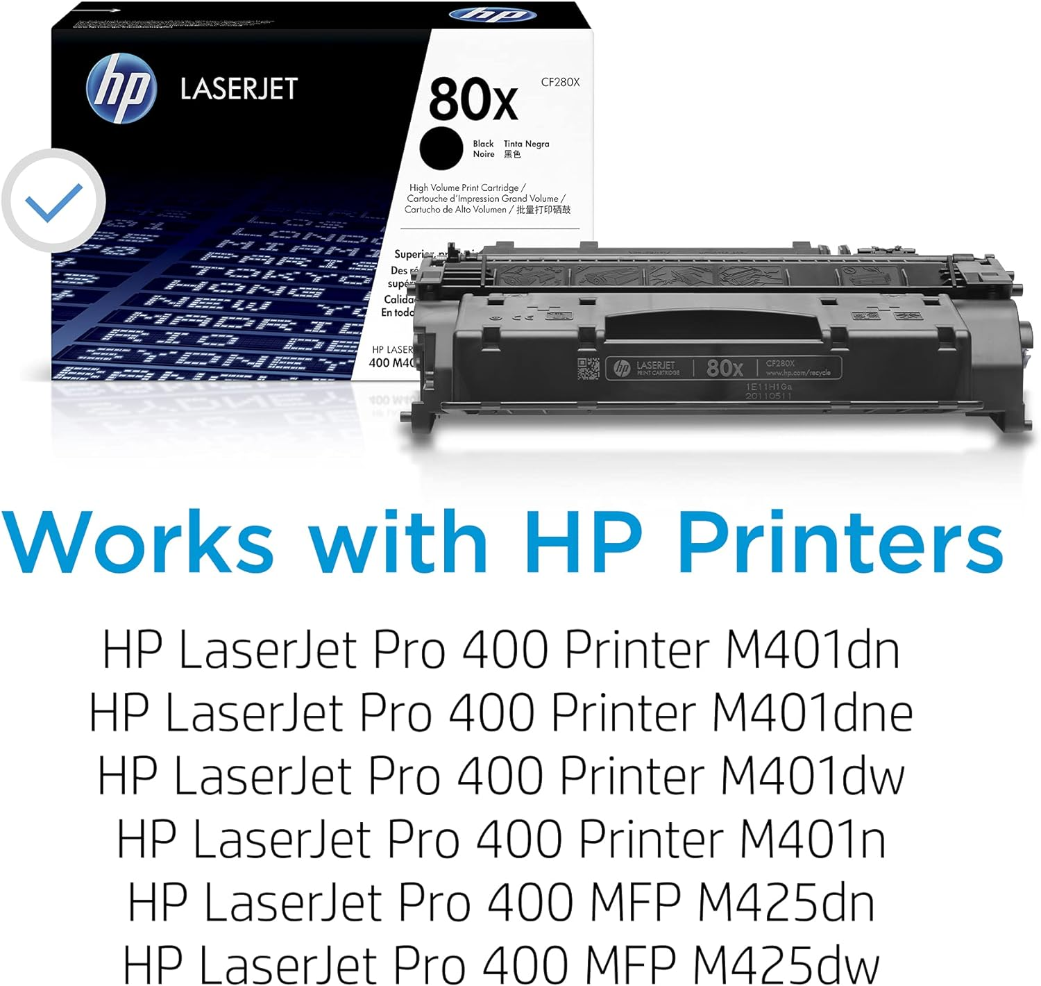 HP 80X (CF280X) Black High Yield Original Laserjet Toner Cartridge image number 1