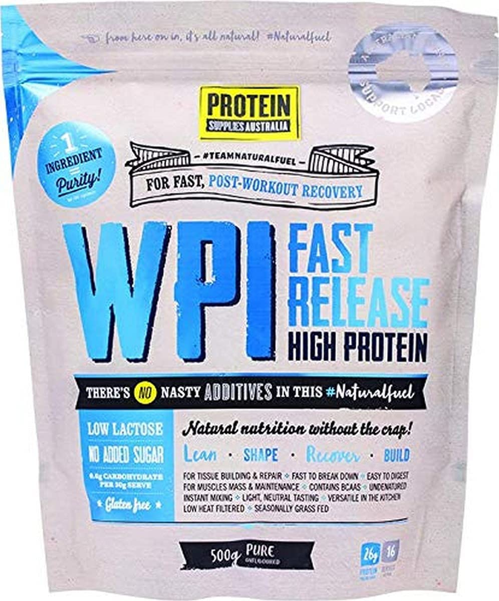 Protein Supplies Australia Pure Whey Protein Isolate Powder 500 G , , Pure 500 Grams image number 1