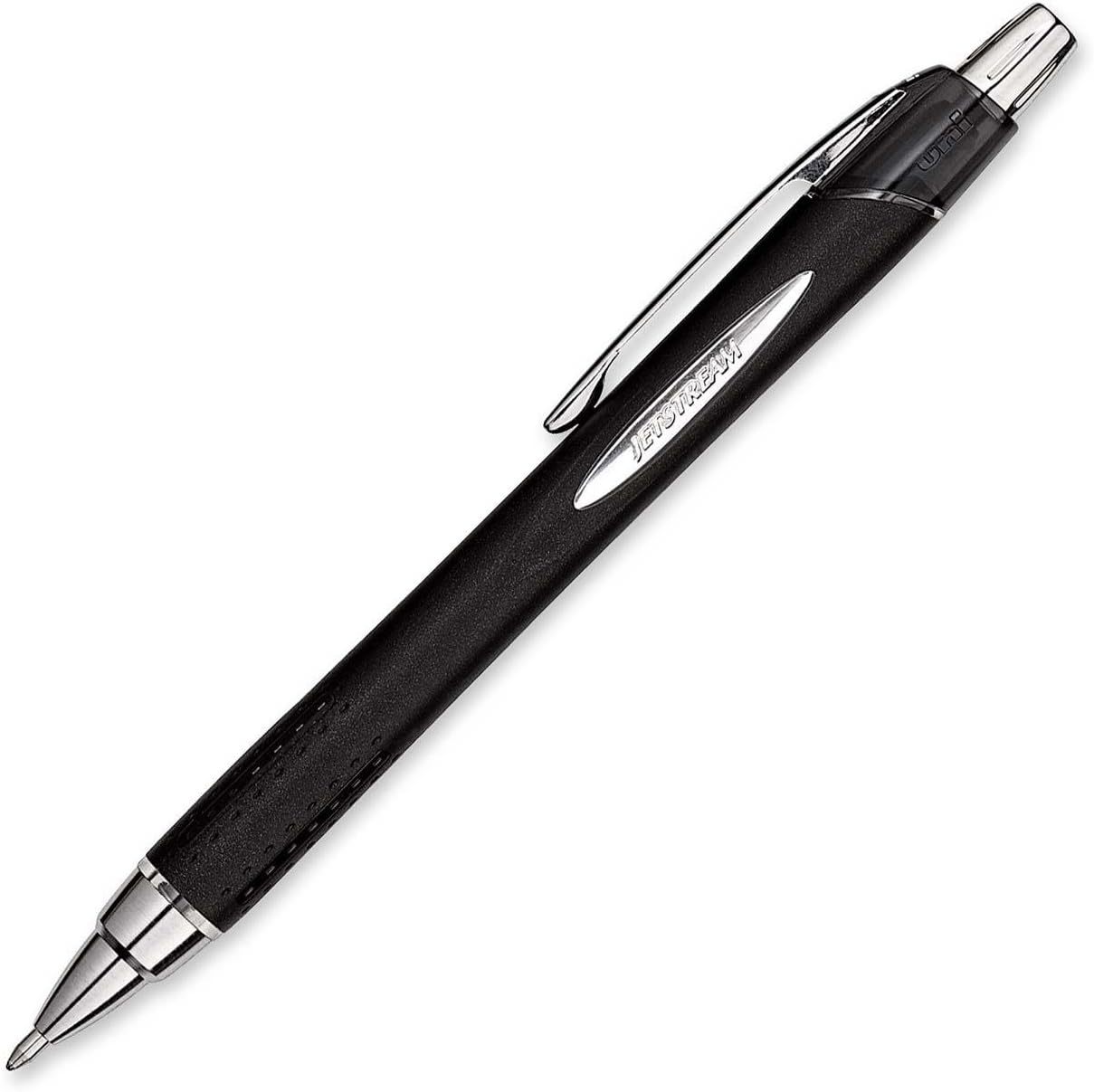 Uni-Ball Jetstream RT Retractable Ballpoint Pens Medium Point, 1Mm, Black, 12 Pack