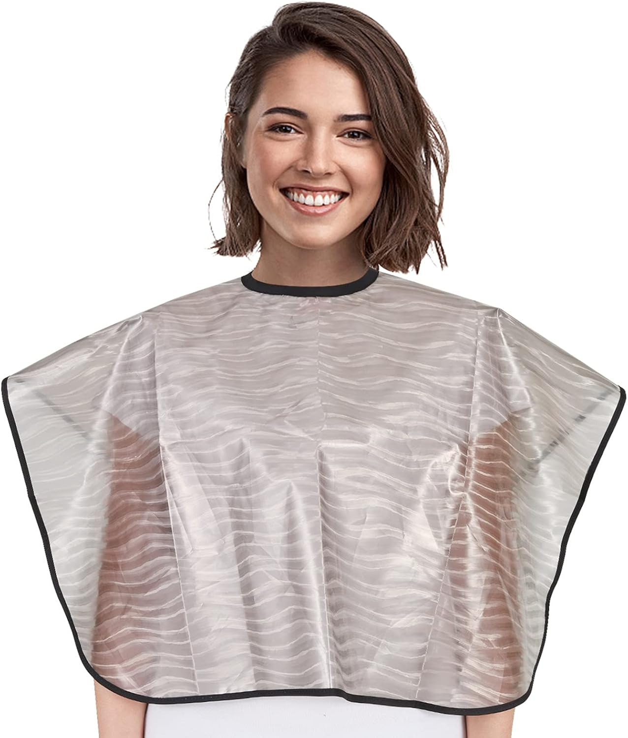 YELEGAI Waterproof Unisex-Adult Hair Dye Cape,Short Comb-Out Capes for Hair Stylist,Makeup Apron for Hair Color,, Gray, Small image number 3