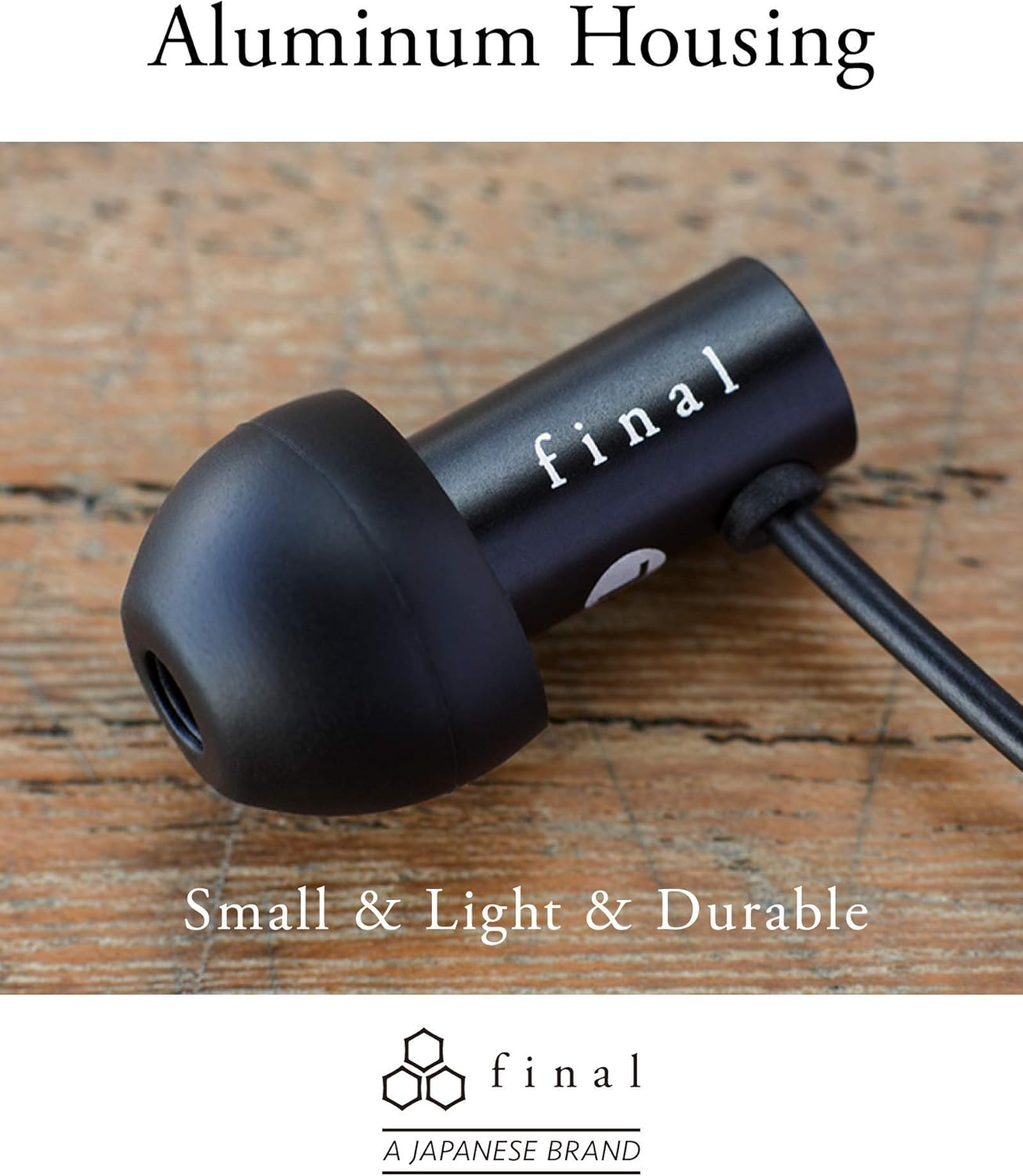 Final E2000C in Ear Isolating Earphones with Smartphone Controls and Microphone - Black Aluminium image number 4
