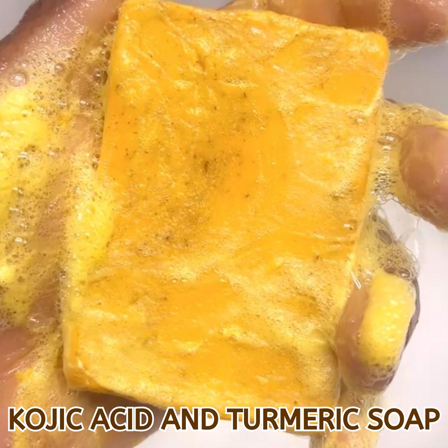 Natural Turmeric Soap, Kojic Acid & Turmeric Soap, Kojic Acid Lemon Soap Bar, Acne, Dark Spots, Hyperpigmentation & Smooth Skin, Brightening, Deep Cleansing, Refreshing, Moisturizing image number 5