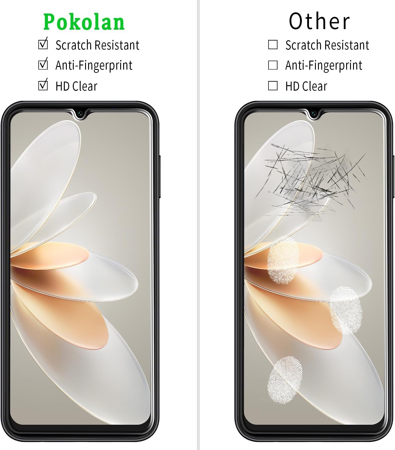 Pokolan 3 Pack Screen Protector for Samsung Galaxy A14 5G Tempered Glass, 9H Hardness, Case Friendly, Bubble Free, Anti-Scratch, Ultra Resistant image number 6