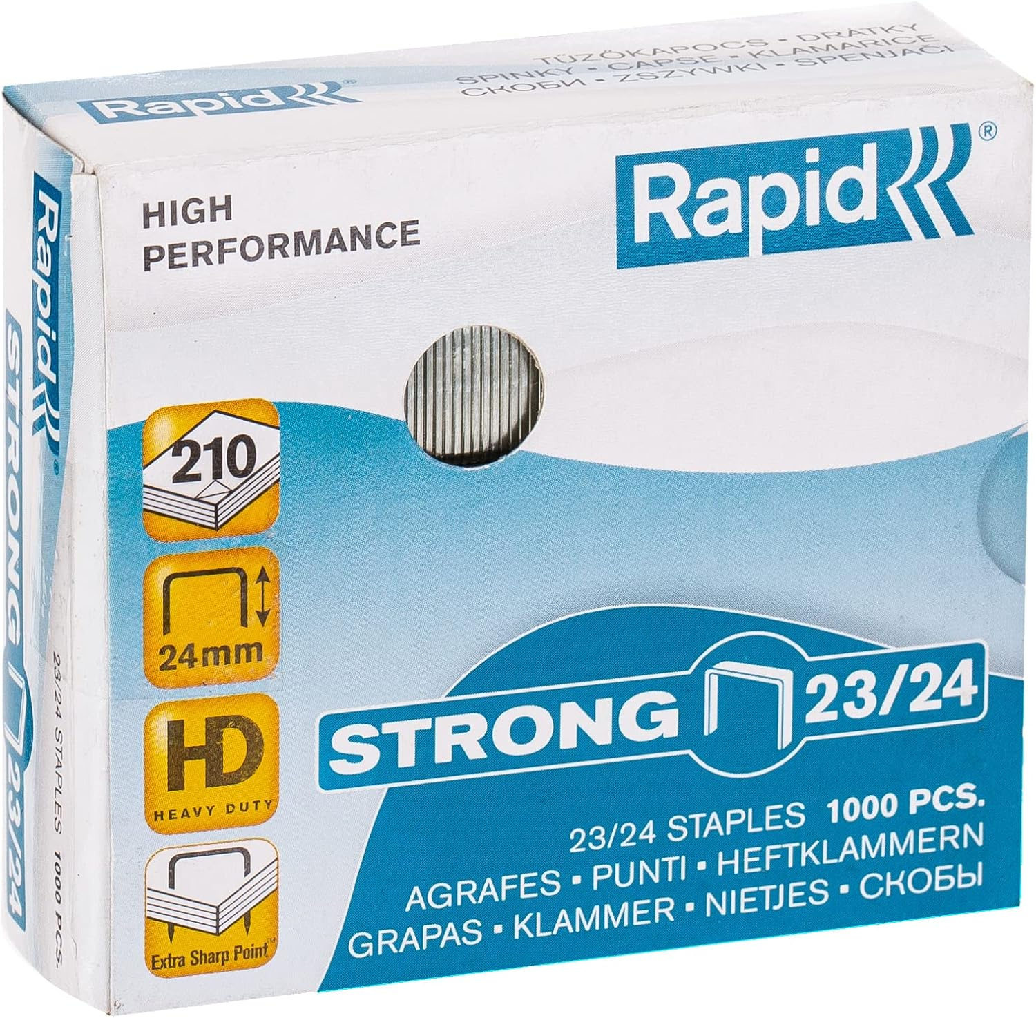 Rapid 24870400 23/20 Strong Staples, Galvanised Wire, 20 Mm Leg Length, 40 Sheets, Pack of 1000