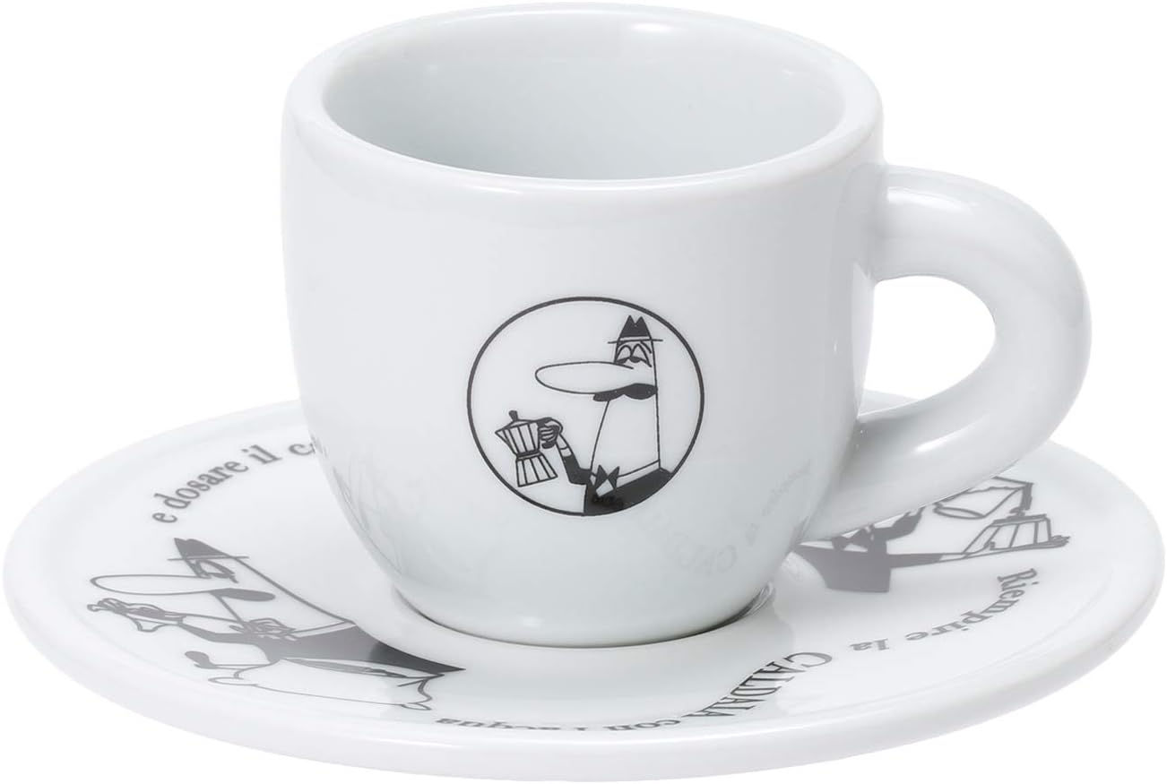 Bialetti Cup & Saucer Uncle Bialetti White Coffee Espresso Cup Set of 4 Y0TZ033 image number 6