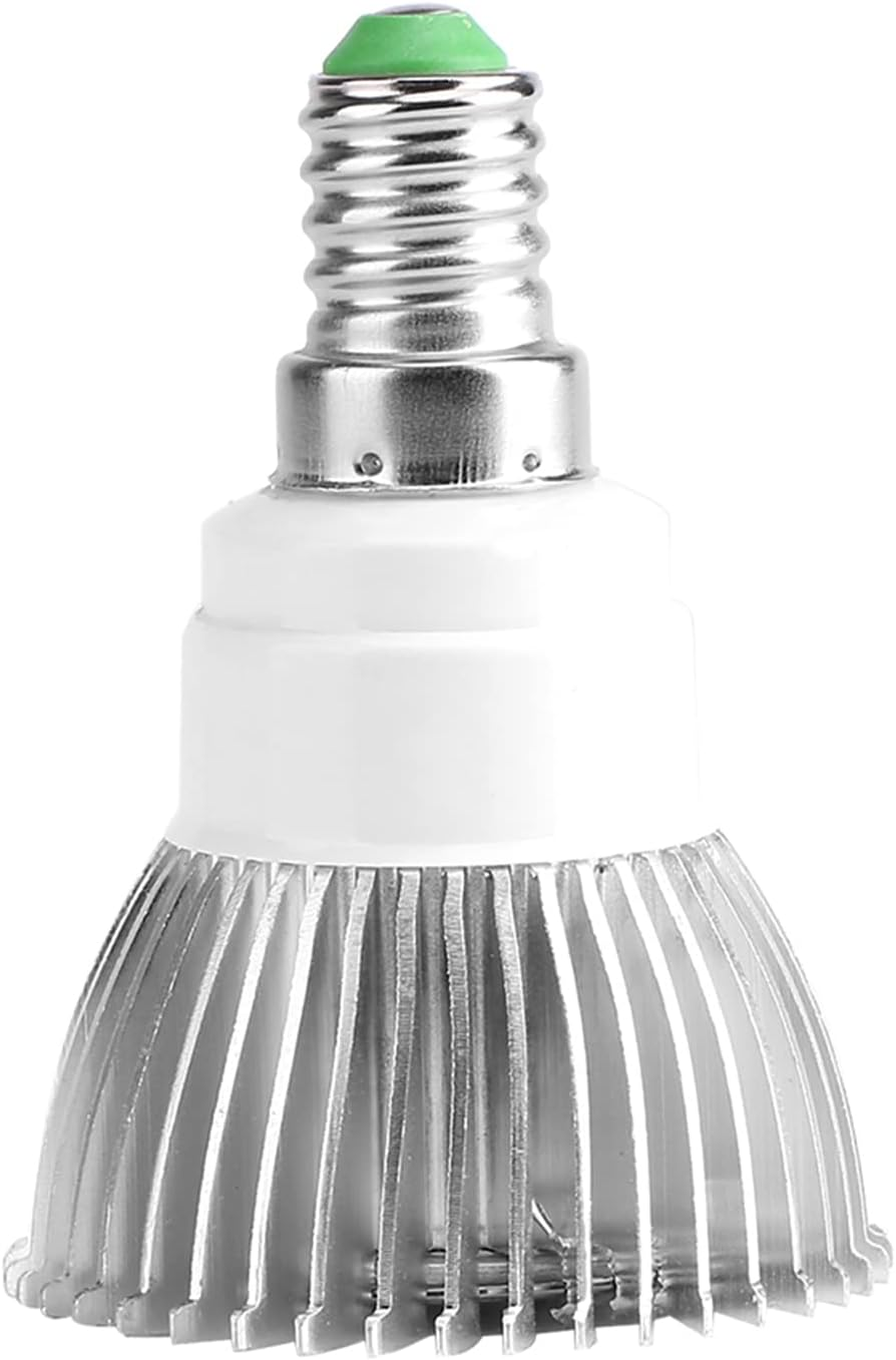 Haofy LED Grow Light Bulb, Full Spectrum Plant Light for Indoor Plants, Promotes Photosynthesis, 18 Leds, Energy-Saving, Long Service Life, Made of Aluminum, Hanging Wire Included, (E14)