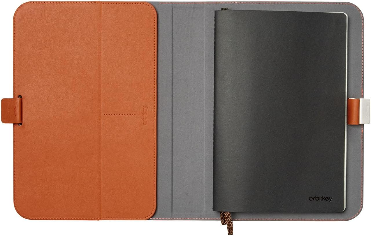 Orbitkey Compendium | Beautiful and Secure Notebook Cover | Pen Holder | Hidden Card Storage (Terracotta, A5) image number 2