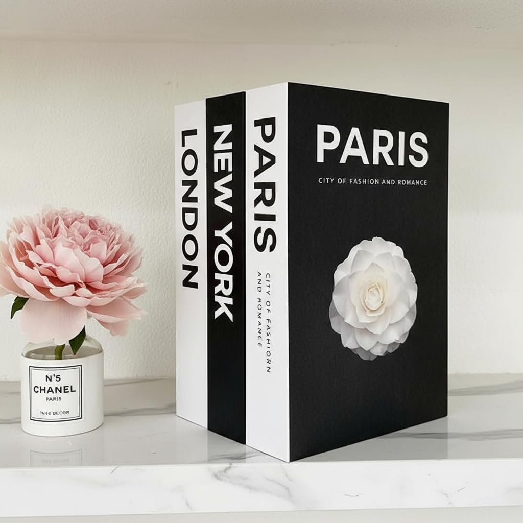 Decorative Books for Home Decor, Set of 3 Stylish Faux Books, DIY Books Stack for Coffee Table/Office/Shelf/Farmhouse/Living Room Decor, Modern Hardcover Stacked Display Books image number 2