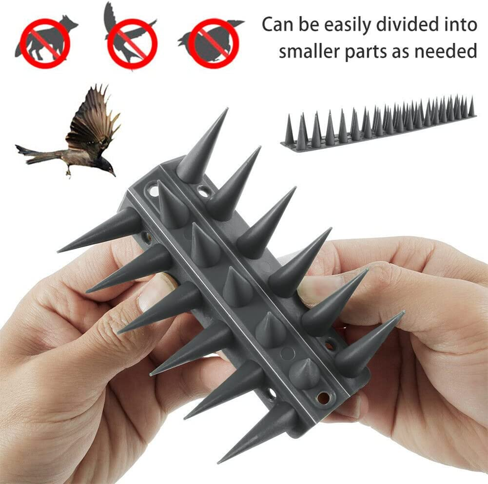 HOTOOLME Bird Spike 14 Pack for Bird, Cat, Squirrel, Mouse, Pest Control Fence Spike Bird, Spikes Fence Wall Deterrent 13X1.77X1.45 Inches, Grey image number 4
