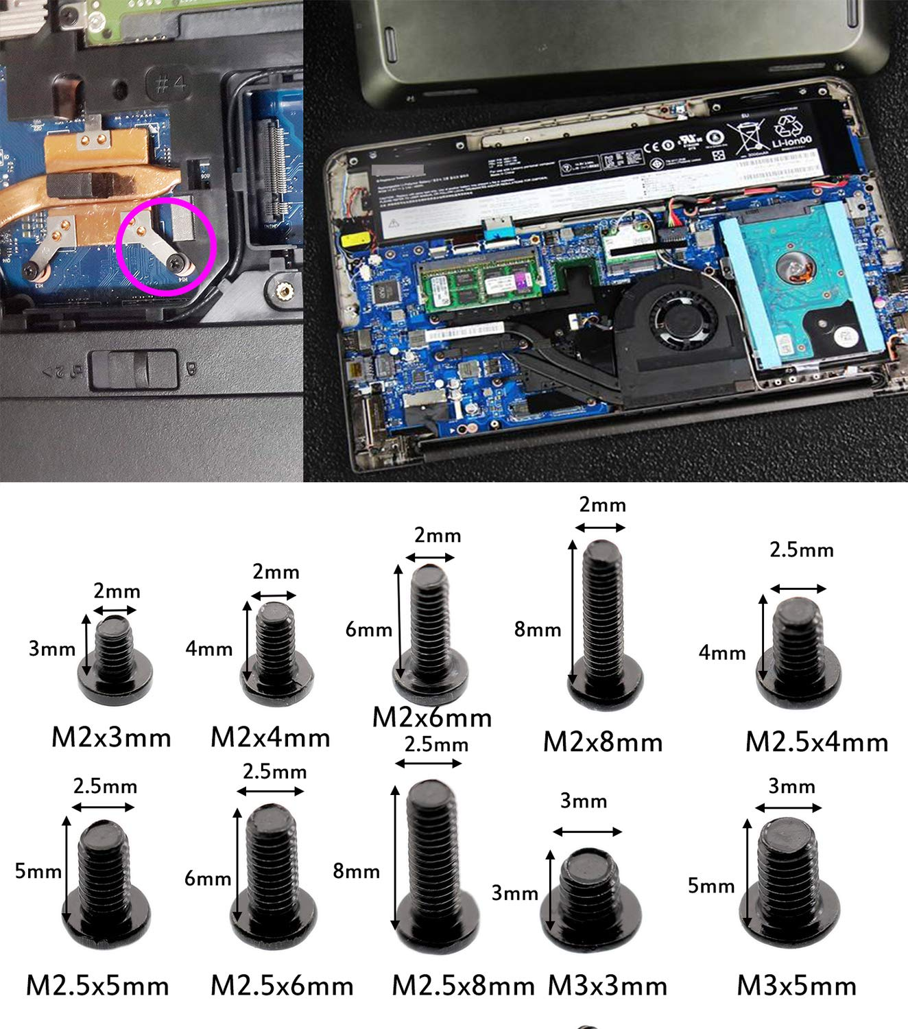 CO RODE 350 Pieces Laptop Screws Notebook Computer Screw Kit Set for IBM HP Dell Lenovo SAMSUNG Sony Toshiba Gateway image number 2