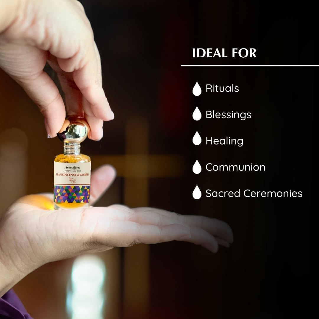 Frankincense & Myrrh Anointing Oil 9Ml (0.3 Fl Oz.)| Blessings from the Holy Lands | Blessed from Jerusalem with Biblical Spices | Natural Ingredients | Holy Oil for Prayer and Protection image number 5
