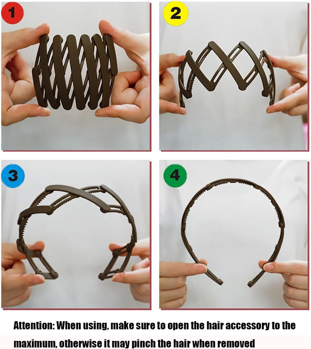 RUIENGCOMM 6 Pcs Hairbands Folding Headband Portable Travel Folding Headband Headbands for Women'S Hair Hair Accessories for Women Girls image number 5