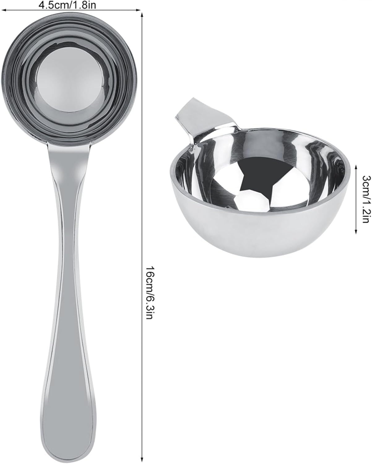 Sorandy Coffee Measuring Spoon, Coffee Scoop, Stainless Steel with Long Handle, Tea Scoop, Tablespoon, Espresso Spoons for Easy Accessibility in Any Jars (30ML) image number 5