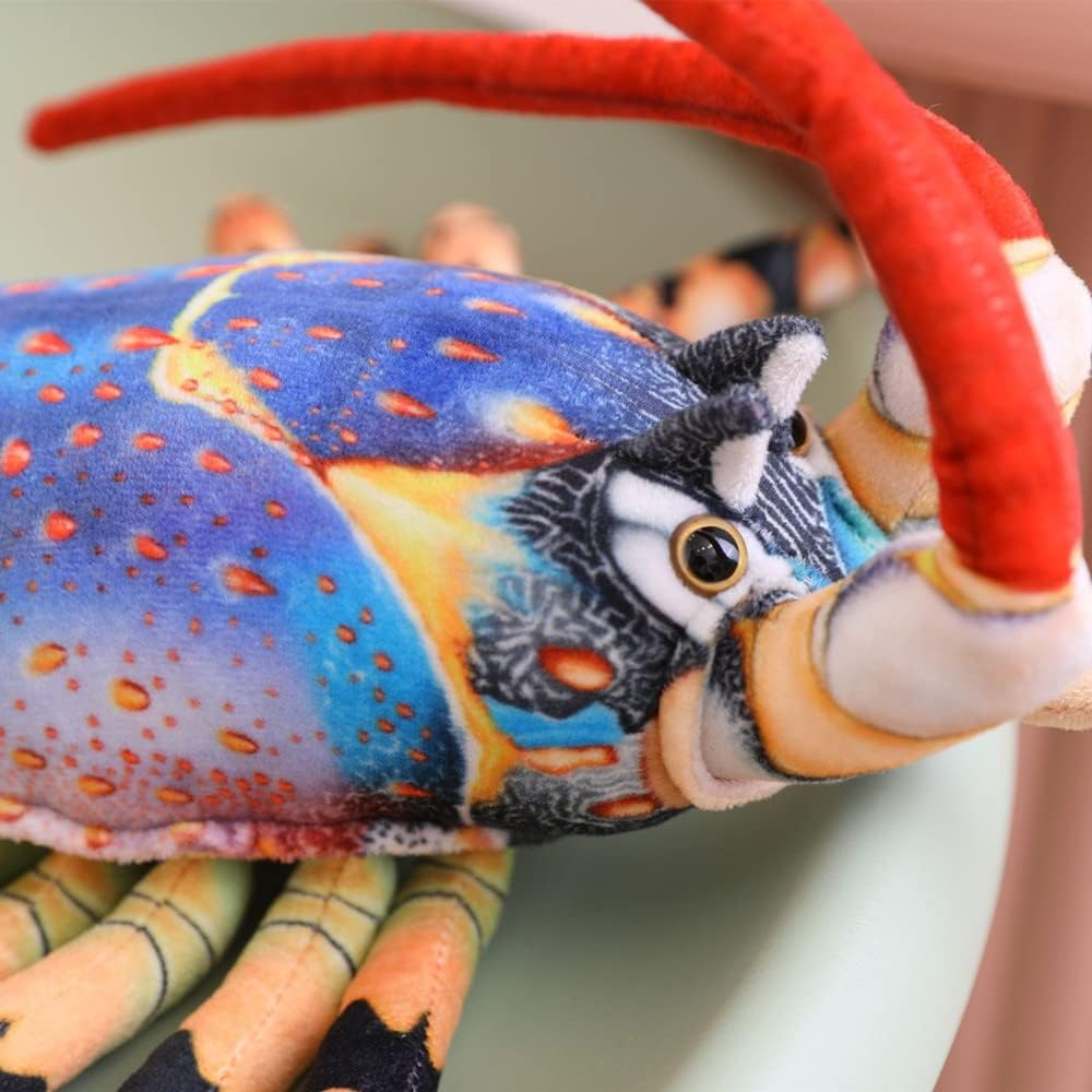 Gracesdawn Plush Lobster Stuffed Animals, Australian Lobster Doll, Pillow, Plush Toys, Healing Animal Image That Fills People with Courage and Appetite (33.5 Inch Long Blue) image number 3