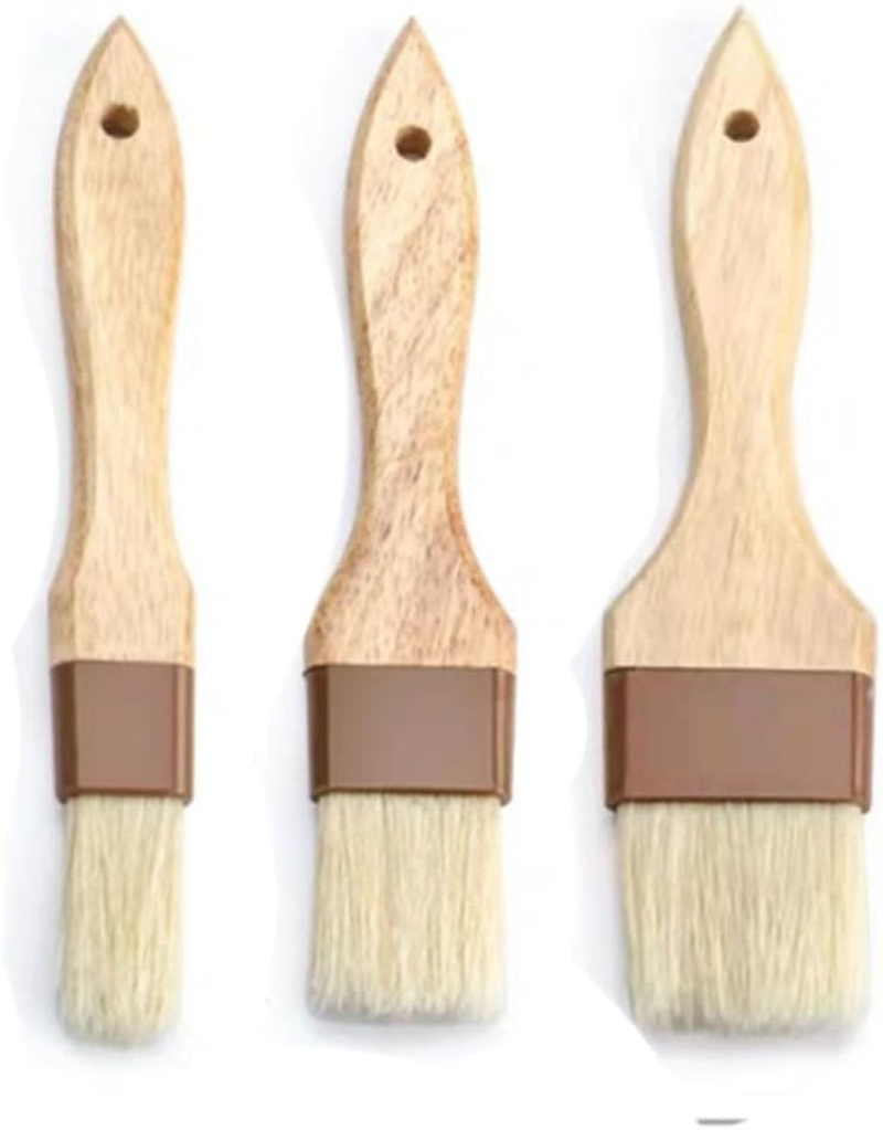 3Pack Natural Bristle Pastry and Basting Brush Set with Wooden Handles,Ideal for Cooking, Baking, BBQ, and Kitchen Basting image number 6