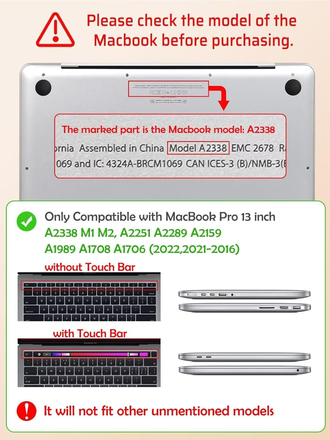 Monsdirect Case Compatible with Macbook Pro 13 Inch 2025-2016 Release M2 M1 A2338 A2251 A2289 A2159 A1989 A1708 A1706, Crocodile Print Alligator Skin PU Leather Hard Shell Case & Keyboard Cover, Pink image number 5