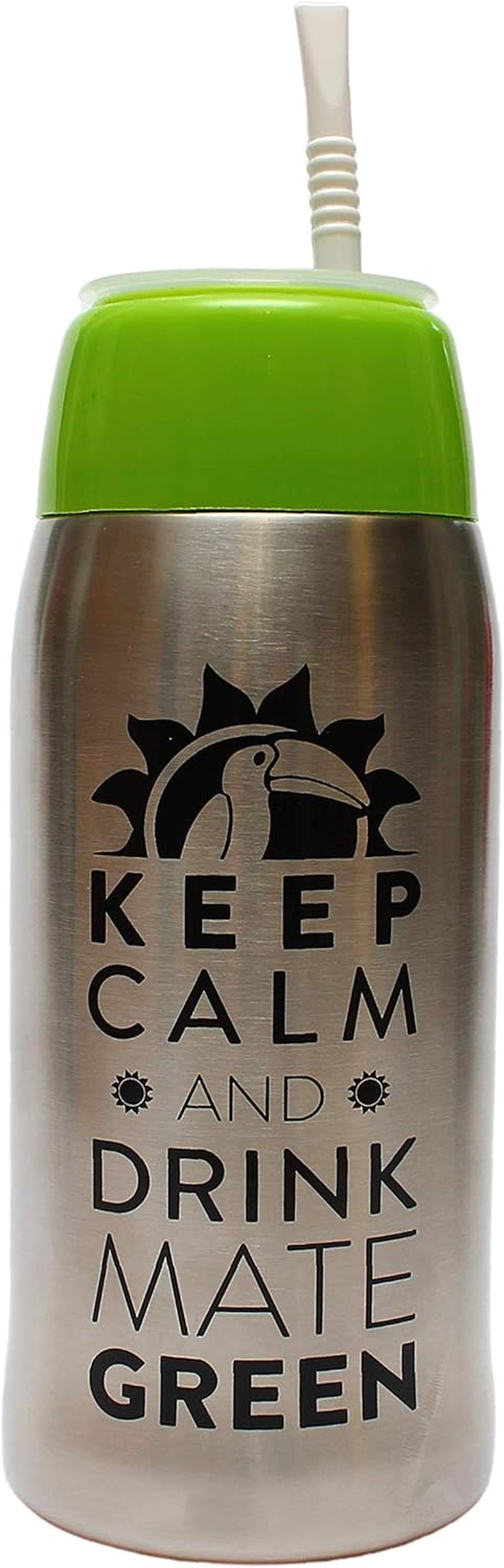Mate Green Yerbomos 4.0 Black 580 Ml for Yerba Mate Tee 580 Ml, a Portable Accessory for Yerba Mate, Works like a Thermos Flask with a Water Bottle and Keeps the Water, Silver-Black, 13308
