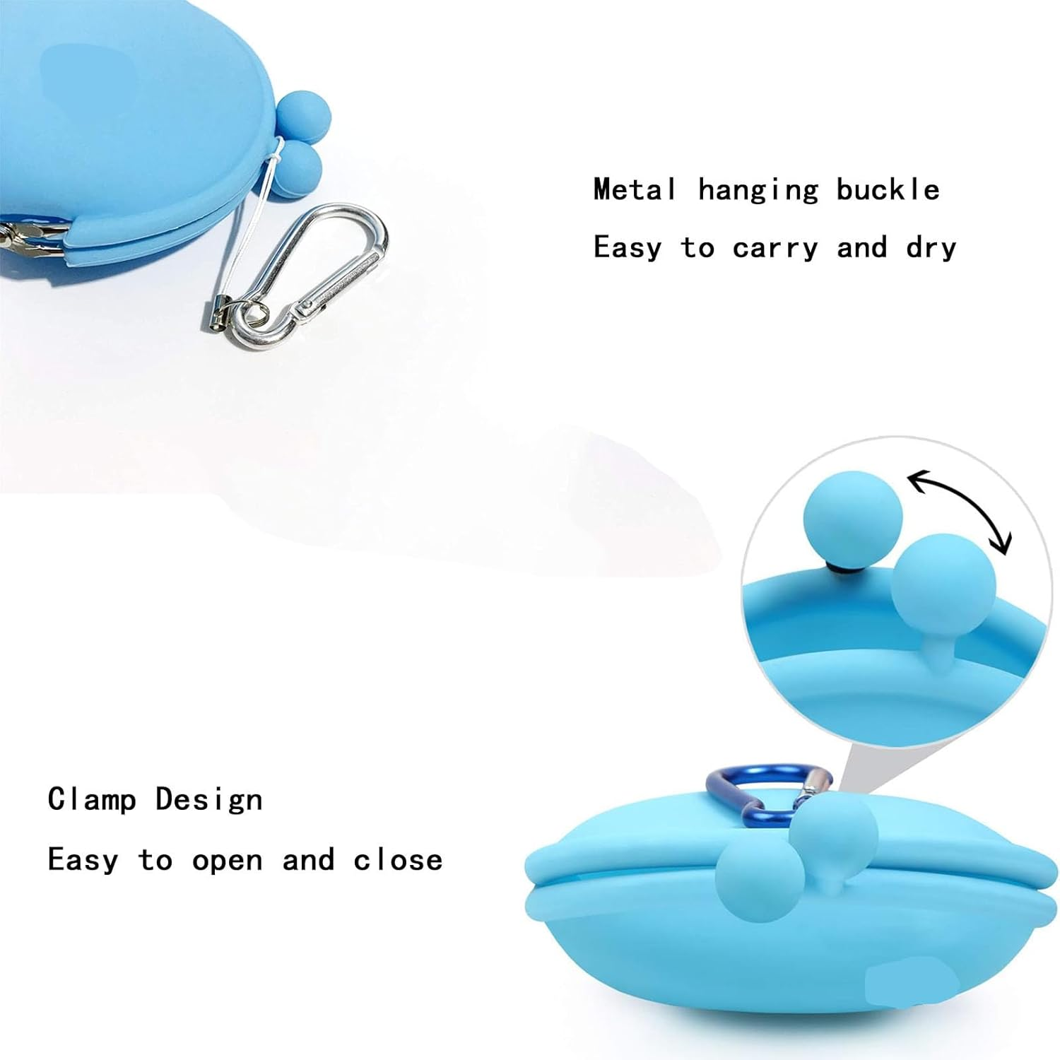 2Pack of Dog and Cat Snack Bag with Carabiner, Silicone Cat and Dog Training Bag,Reusable Dog Treat Container Dog Treat Bag Silicone Treat Pouch for Leash Key Case