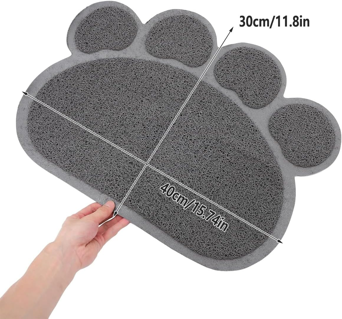 AIMALL 2PCS PVC Cat Litter Mats Paw Print Non-Slip Pet Foot Pads 40X30Cm for Cat Litter Box, Dog Bowl Area, Anti-Splash Soft Mat for Indoor Multi-Purpose Use image number 6