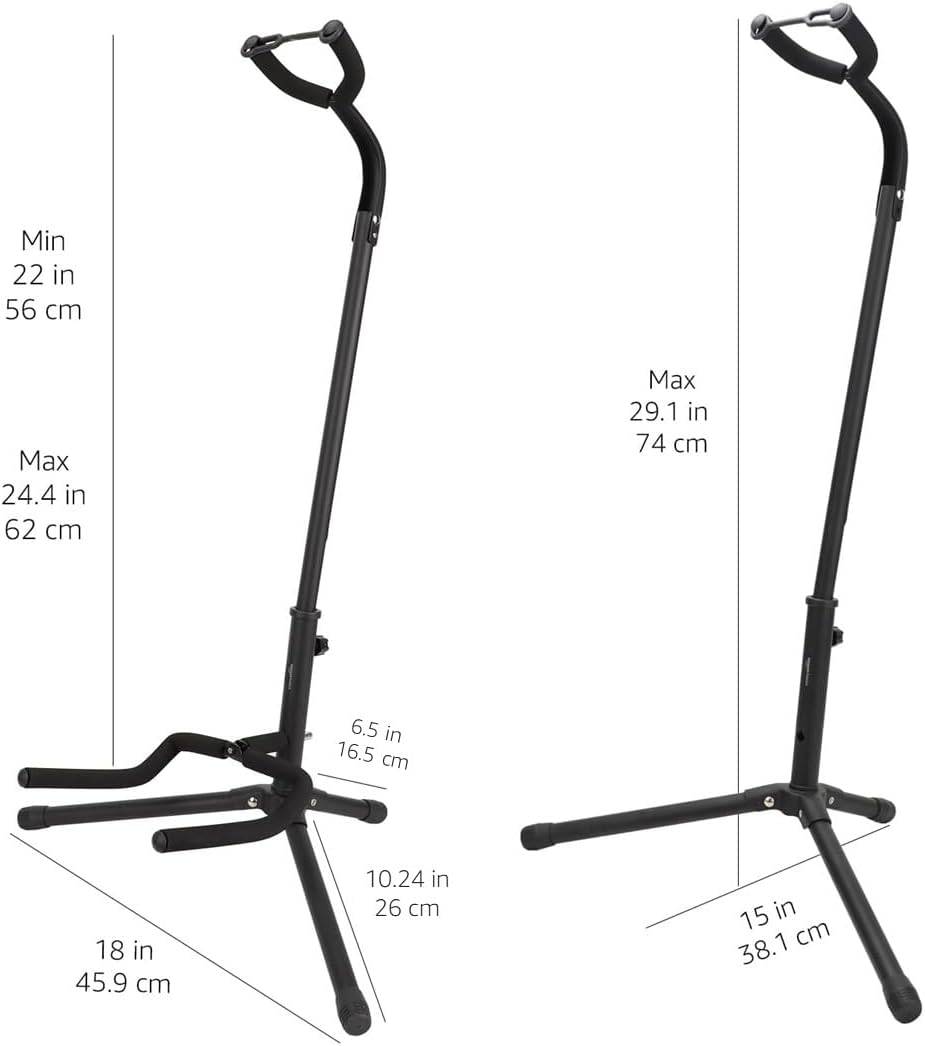 Amazon Basics Guitar Stand, Neck Support - for Home, Music Stores, Recording Studios, Display & Storage, Black image number 4