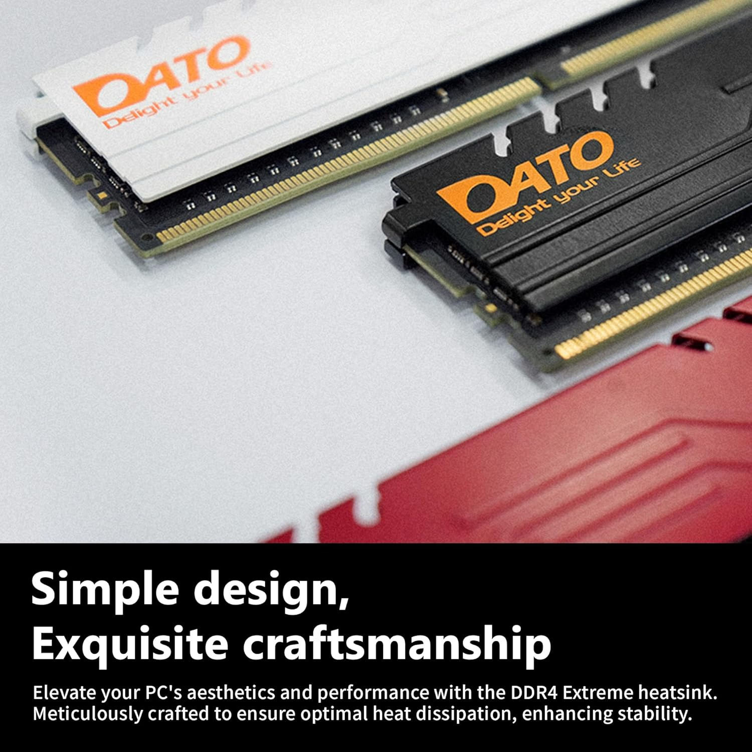 DATO DDR4 RAM 32GB Kit 16Gbx2 3200Mhz CL16 with Heatsink PC4-25600 1.35V 288-Pin Non-Ecc UDIMM, Desktop Computer Memory Module for Gaming - Extreme Black image number 6