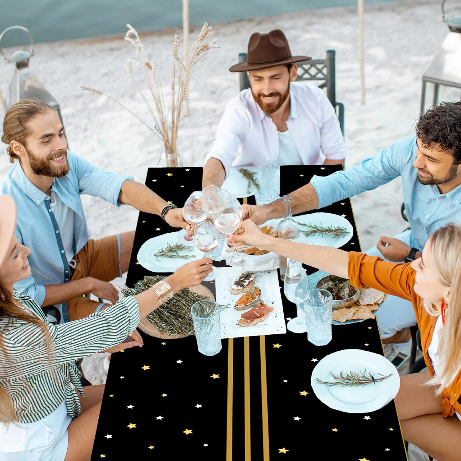 Gisgfim 3Pcs Vintage 40Th Tablecloth Table Cloth Party Supplies Back in 1983 Birthday Plastic Cover Cheers to 40 Years Decorations for Black Gold Outdoor Indoor 105 X 54 Inch image number 4