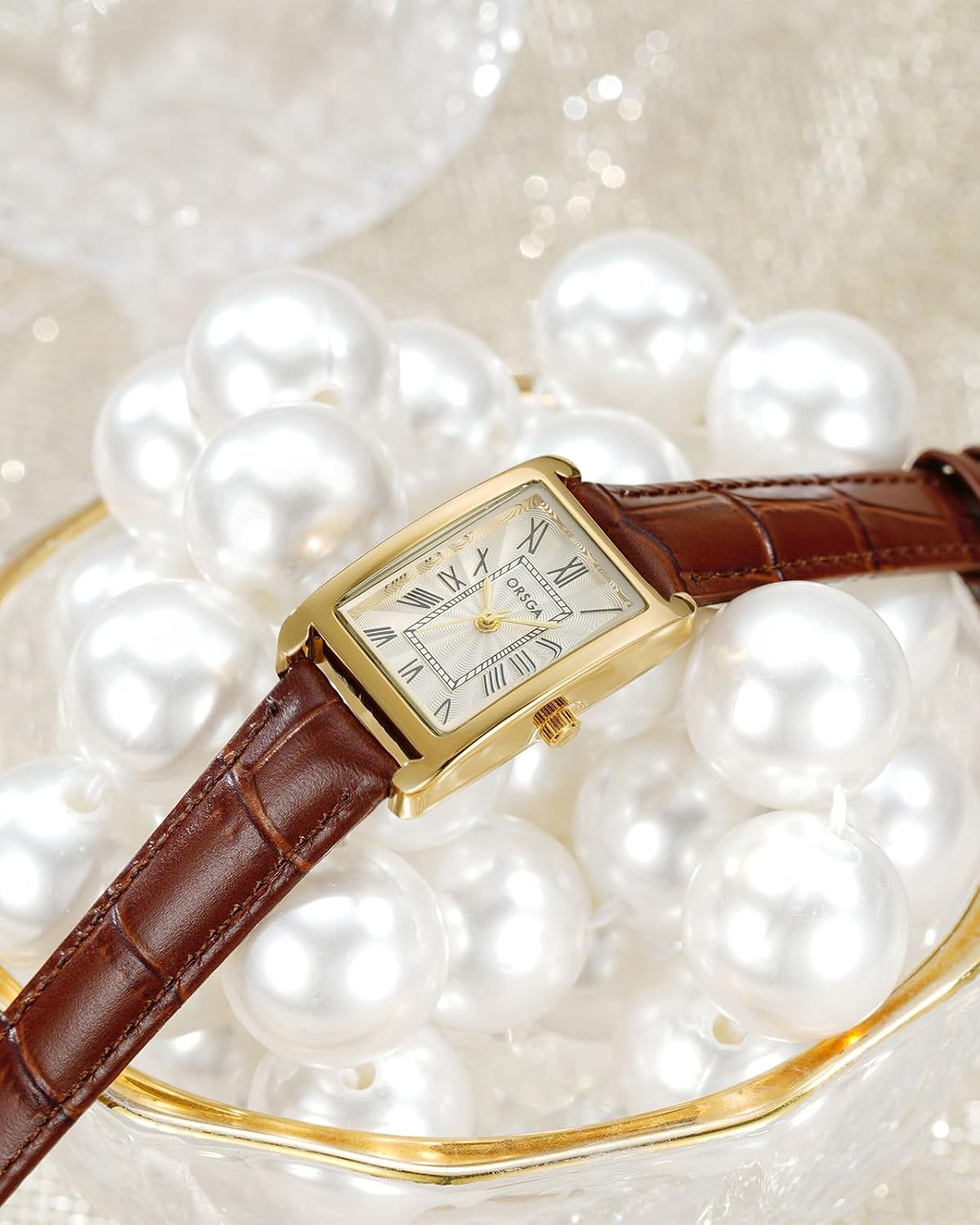 CIVO Ladies Watches for Women Leather: Waterproof Square Face Analog Quartz Wrist Watch Vintage Fashion Elegant Watch image number 4