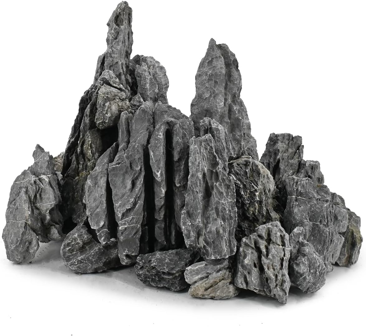 Unocho Seiryu Rock Stone 11LB Natural Slate Stone Rocks 3 to 8 Inches Fish Tank Decor Rocks for Aquariums Landscaping Model Tank Decoration Aquarium Miniature and Fairy Garden Fish Tanks image number 4