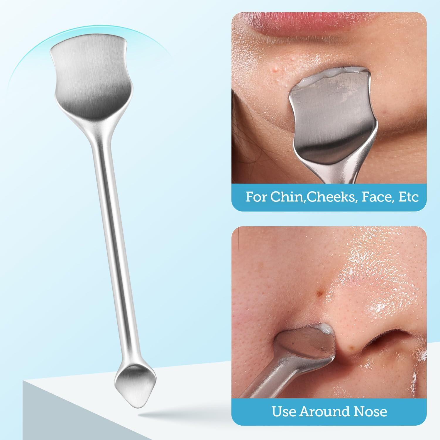 Litbear Pore Prep Tool, Blackhead Remover Pimple Popper Tool Kit, Stainless Steel Blackhead Extractions Tool for Acne, Whitehead Popping, Blemish, Comedone - Black image number 2