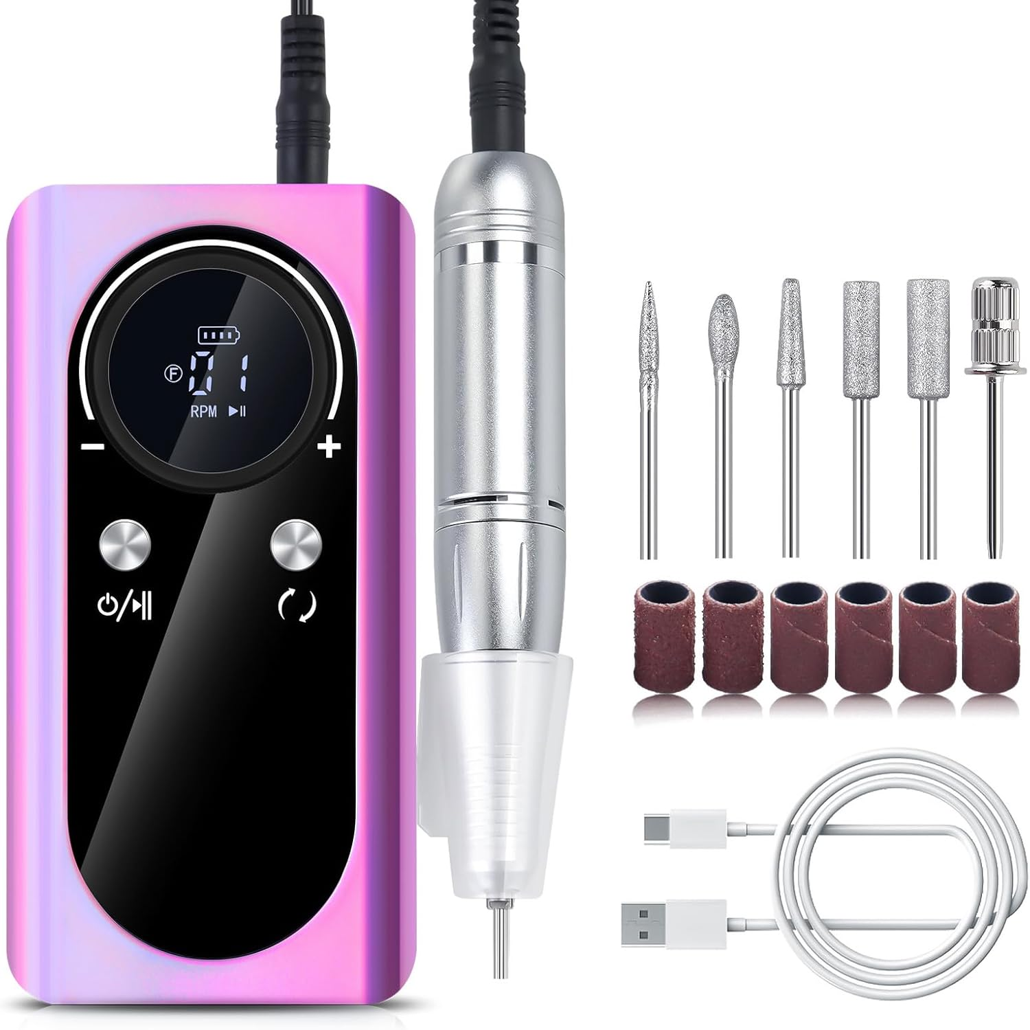 45000RPM Drill Set Electric Drill Machine with Drill Bits File Manicures for Manicures Salon Use