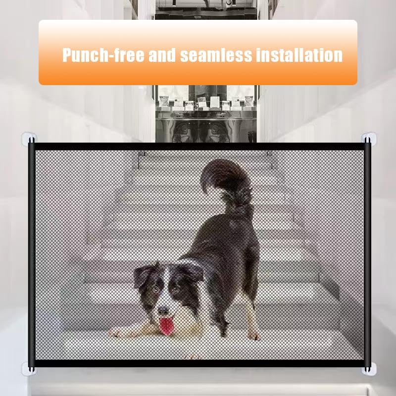 WEZCHUGHAOL Punch-Free Pet Gate for Puppies & Dogs - Adjustable No Drill Safety Barrier for Doorways, Stairs, Hallway - Indoor/Outdoor Portable Dog Fence (180Cm (71") X 72Cm (28")) image number 6