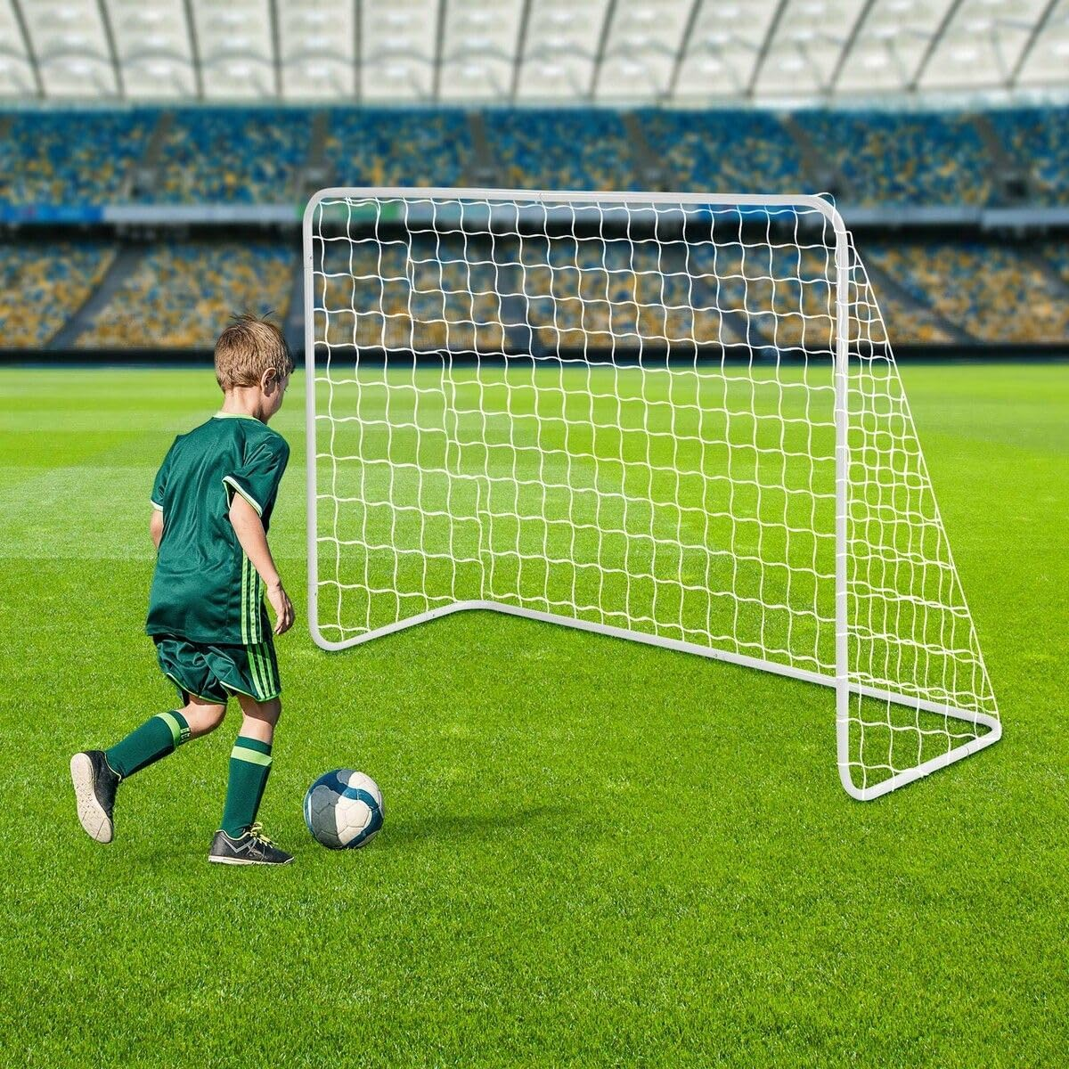 Soccer Goal Set Football Net Metal Frame Backyard Training Practice Kids Adults Youth Home Outdoor Sports Games Match