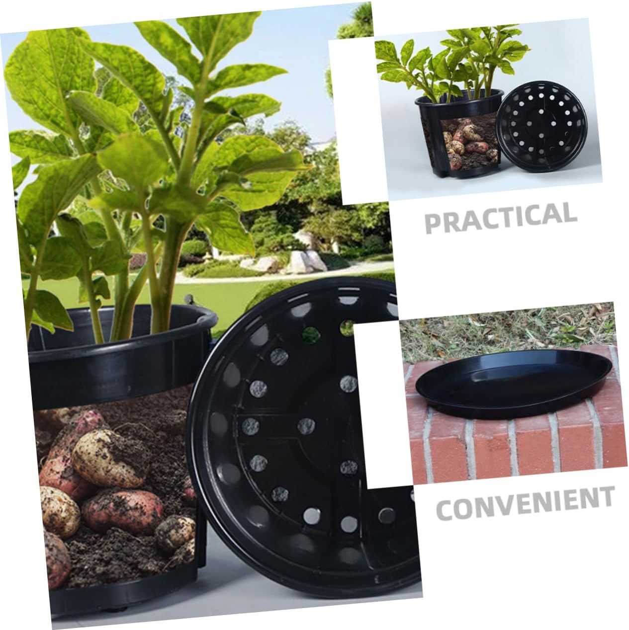 INOOMP 1Set Potato Planter Flower Pot for Gardening Includes Drainage for Optimal Water Circulation for Vegetables Flowers image number 1