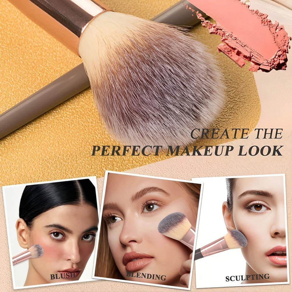 AIVEKE Foundation Makeup Brush - Double Ended Makeup Brushes for Blending Liquid Powder, Concealer Cream Cosmetics, Blush Brush image number 1