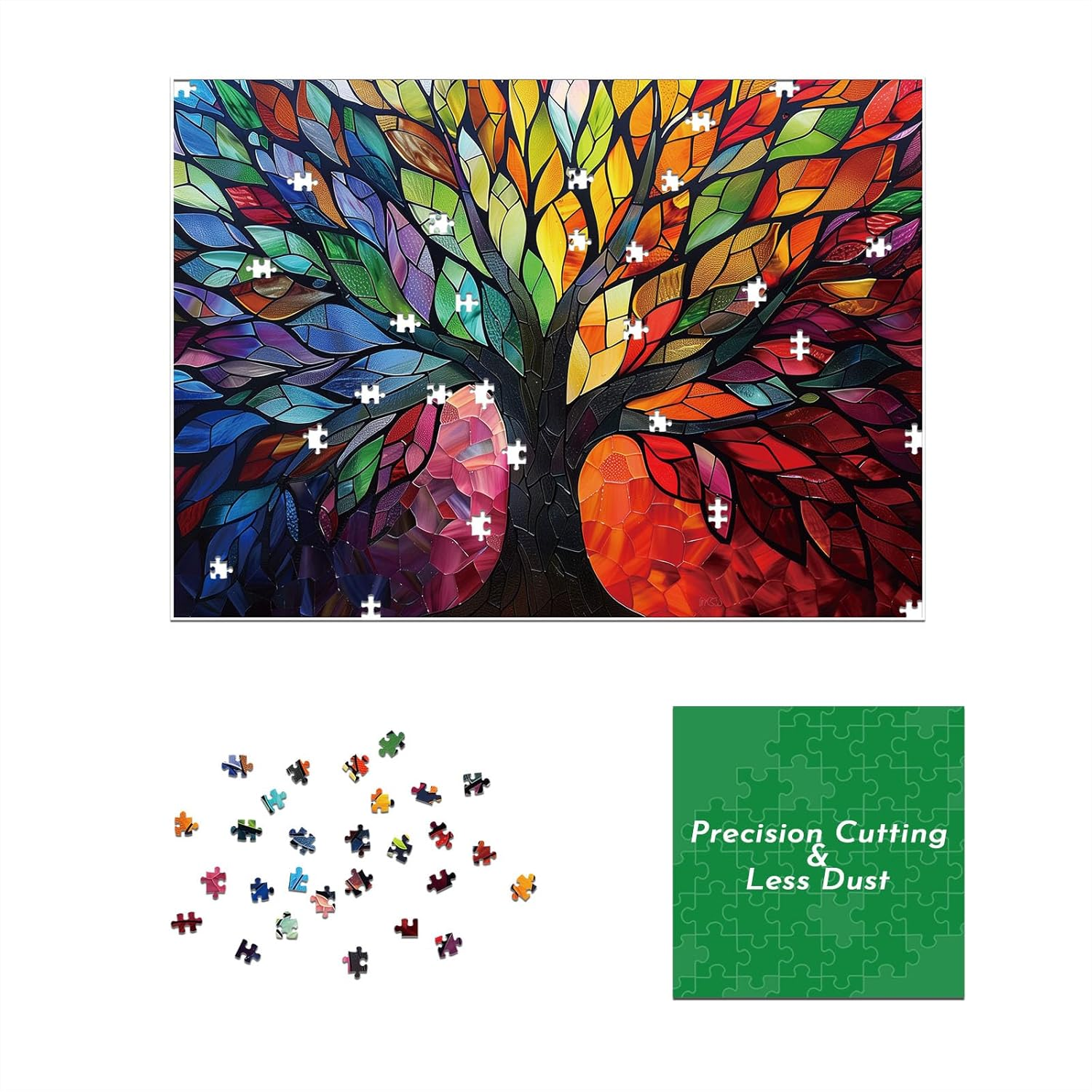 Enkis - 1000 Piece Jigsaw Puzzle - Vibrant Colour - 50X70Cm Jigsaw Puzzles 1000 Pieces (Colourful Tree of Life)
